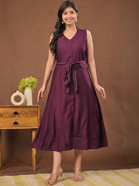 Meeranshi Fit & Flare Midi Dress