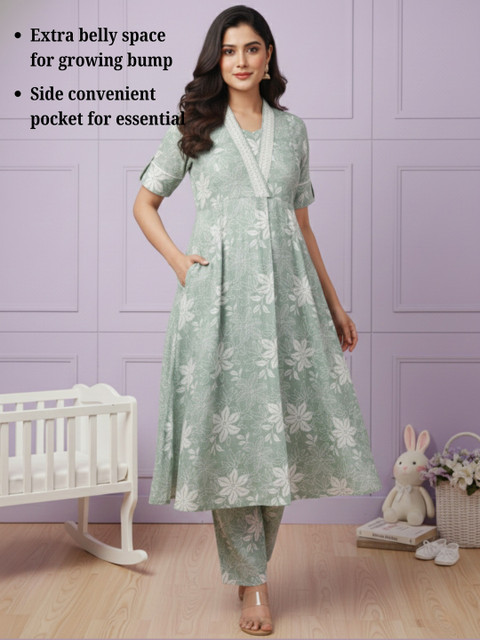 DUMMY SHAPE Women Floral Printed Regular Kurta with Pyjamas - Image 5