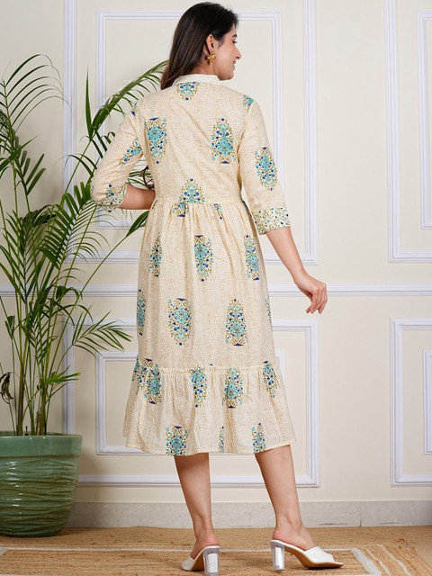 UNIBLISS Women Floral Printed Thread Work Anarkali Kurta - Image 2