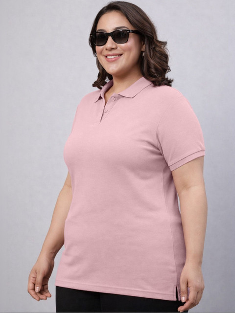 JUNEBERRY Women Polo Collar Pure Cotton T-shirt - Image 7