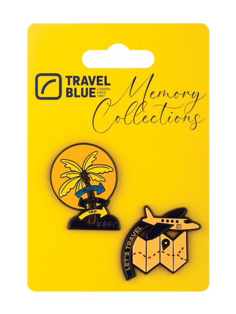 Travel Blue 2Pcs Travel-Themed Metal Badge Set
