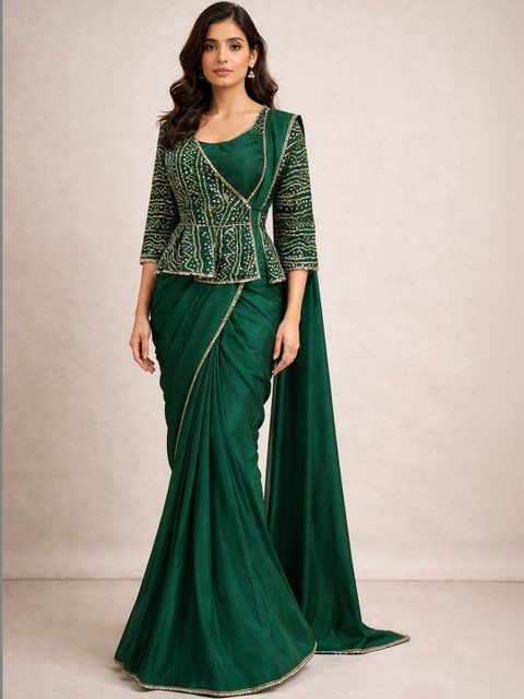 NANCY DESIGNER Ethnic Motifs Sequinned Heavy Work Saree