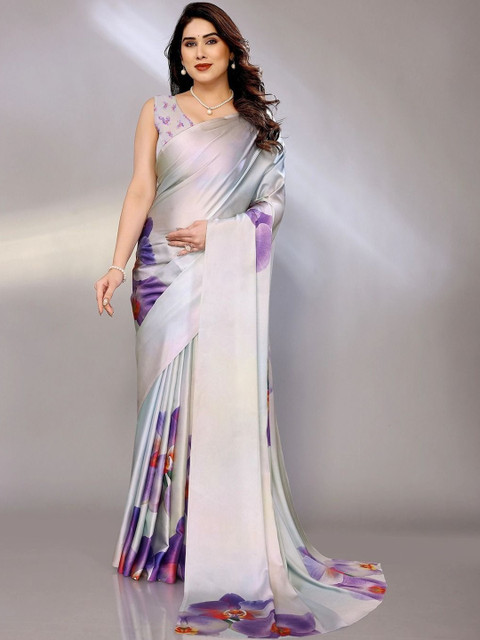 DRAPENIC Floral Satin Saree