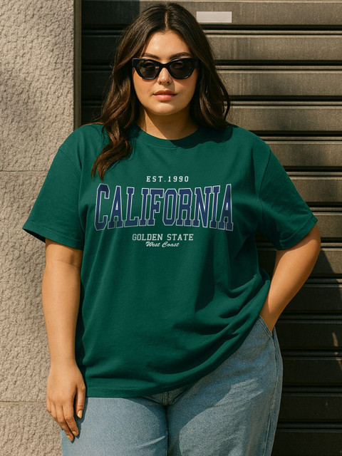 JUNEBERRY Women Printed Pure Cotton T-shirt