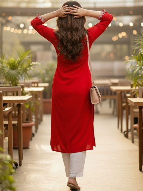 SURHI Women Embroidered Thread Work Kurta - Image 5