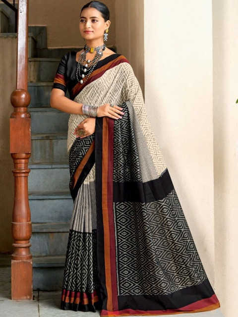 NIKATT Pure Cotton Handloom Ikat Saree
