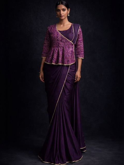 NANCY DESIGNER Bandhani Sequinned Designer Saree