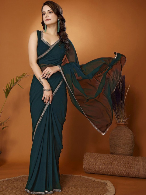 DRAPENIC Sequinned Pure Georgette Saree