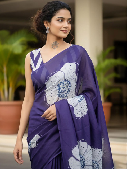 Urban Pallu Floral Pure Cotton Saree