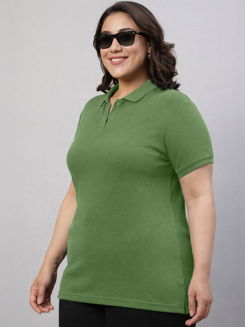 JUNEBERRY Women Polo Collar Pure Cotton T-shirt - Image 7