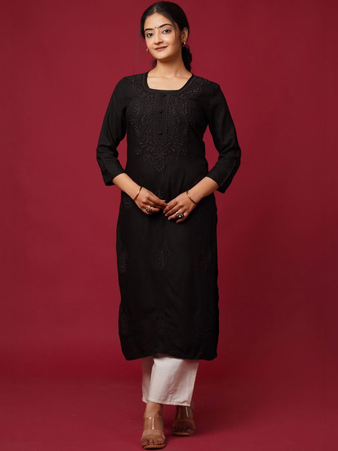 Neemiya Women Ethnic Motifs Embroidered Chikankari Kurta