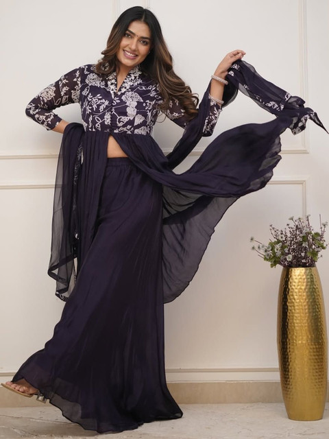 Twika Women Floral Printed Empire Kurta with Palazzos & With Dupatta