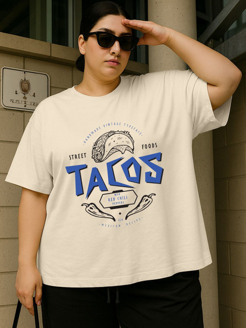 JUNEBERRY Women Printed Pure Cotton T-shirt