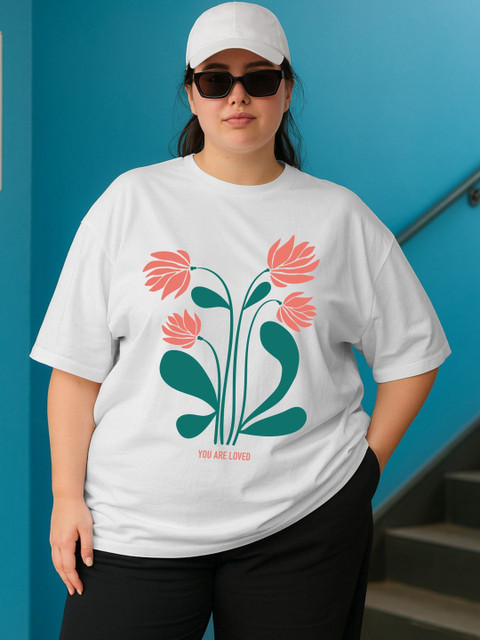 JUNEBERRY Women Printed Pure Cotton T-shirt