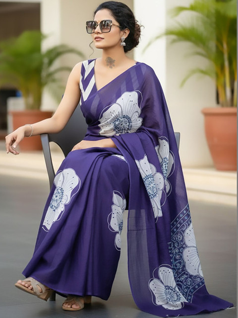 Urban Pallu Floral Pure Cotton Saree - Image 7
