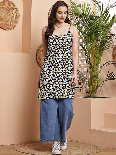 CSP FASHION Floral Print Longline Top