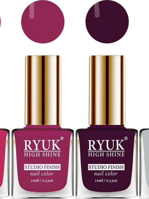 RYUK Set Of 4 High Shine Studio Finish Nail Polish - 10 ml Each - Shade - 6-7-8-24