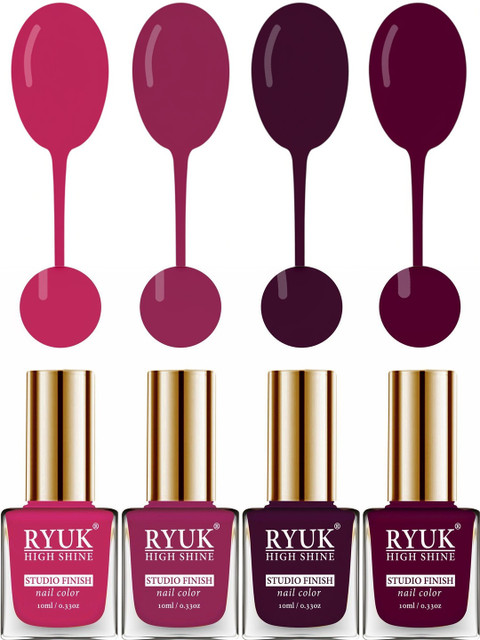 RYUK Set Of 4 High Shine Studio Finish Nail Polish - 10 ml Each - Shade - 6-7-8-11