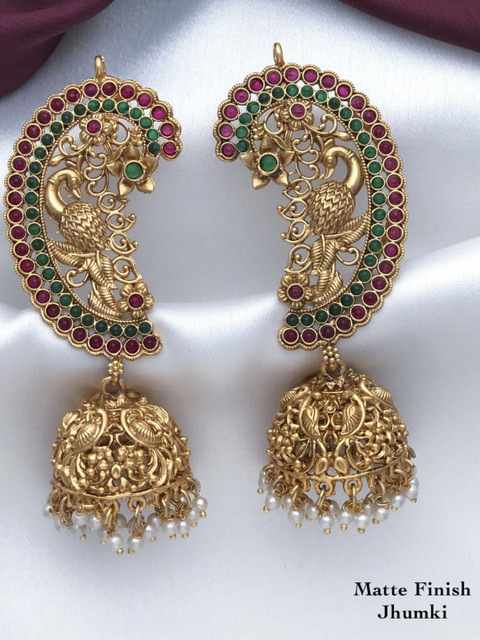 D Rio Fashions Peacock Shaped Jhumkas Earrings