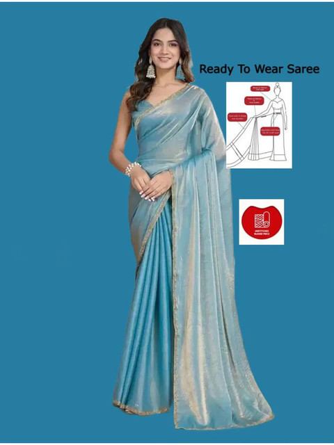 VRAGI Woven Design Pure Chiffon Saree