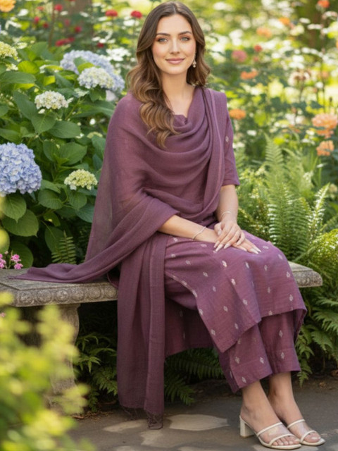 SZN Women Regular Kurta with Trousers & With Dupatta