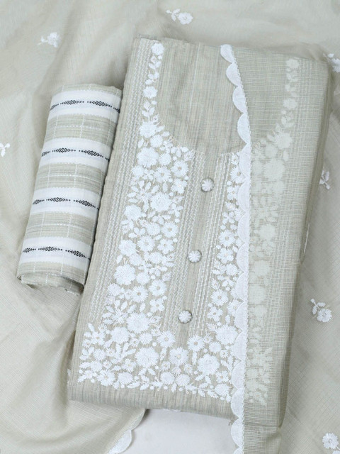 Meena Bazaar Embroidered Pure Cotton Unstitched Dress Material