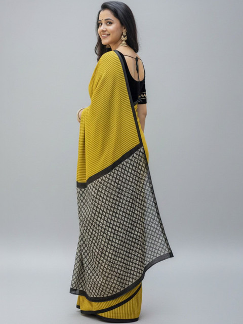 Urban Pallu Striped Pure Cotton Saree - Image 4