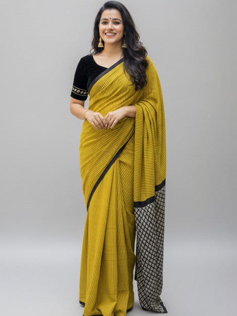 Urban Pallu Striped Pure Cotton Saree - Image 5