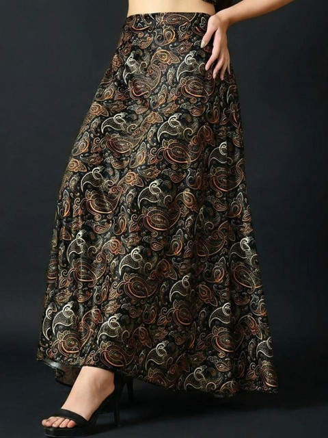 Vagisha Printed Flared Maxi Skirts
