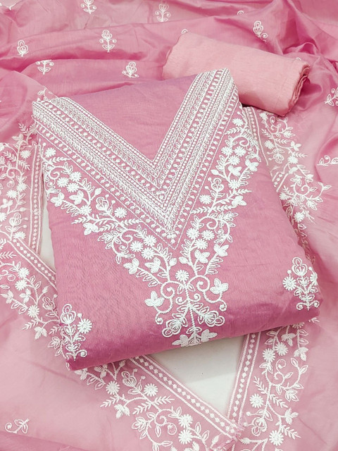 KALINI Embroidered Pure Cotton Unstitched Dress Material