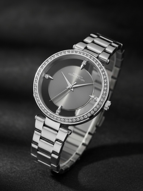 French Connection Ellore Women Sunray Embellished Dial Bracelet Style Strap Analogue Watch