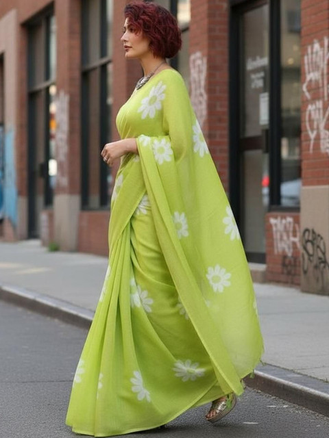 STYLE MODA Floral Designer Saree - Image 2