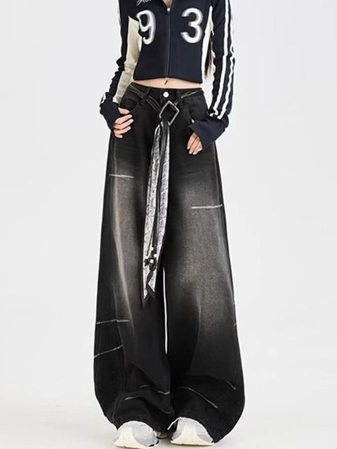 StyleCast x Revolte Women Wide Leg Mid-Rise Light Fade Jeans