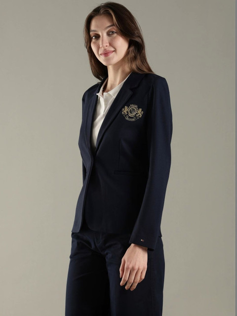 Tommy Hilfiger Women Notched Lapel Long Sleeves Single Breasted Blazers - Image 2