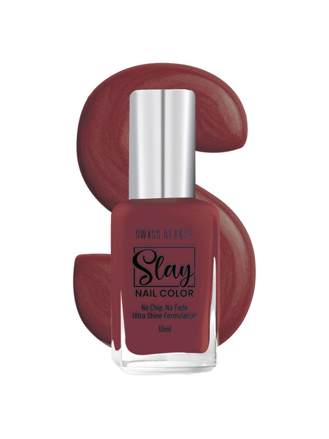 SWISS BEAUTY Slay Glossy & Long-Lasting Nail Colour 13 ml - Chilli Red