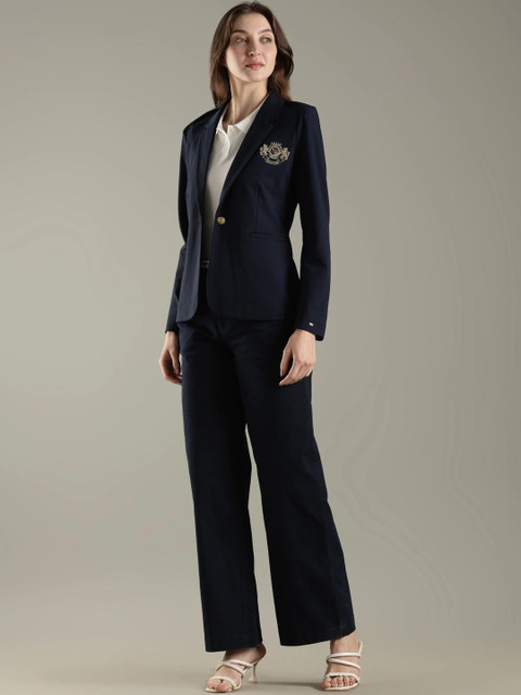 Tommy Hilfiger Women Notched Lapel Long Sleeves Single Breasted Blazers - Image 7