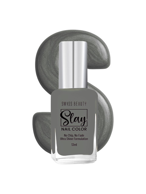 SWISS BEAUTY Slay Glossy & Long-Lasting Nail Colour 13 ml - Grey Stone 26
