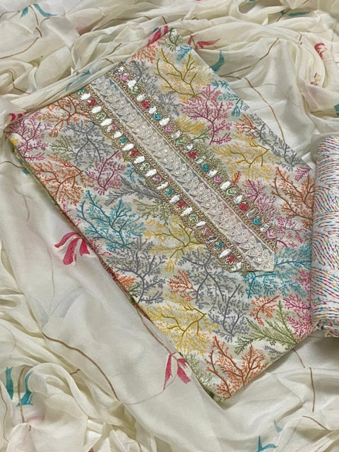 EJS Printed Pure Cotton Unstitched Dress Material