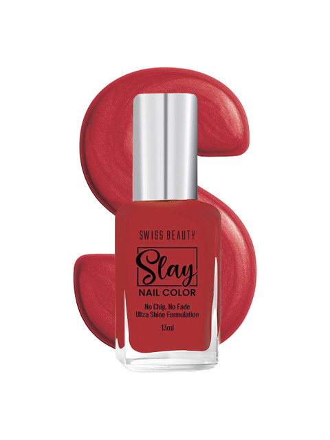 SWISS BEAUTY Slay Nail Polish 13ml - Silk Red 204