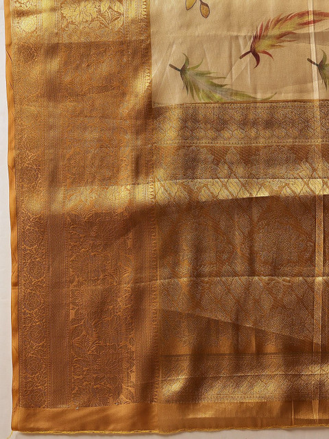 Silk Land Banarasi Soft Silk Zari Tissue With Digital Printed Saree - Image 5