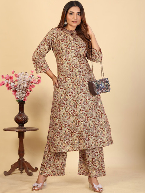 Larqi Printed Pure Cotton Tunic With Trousers Co-Ords