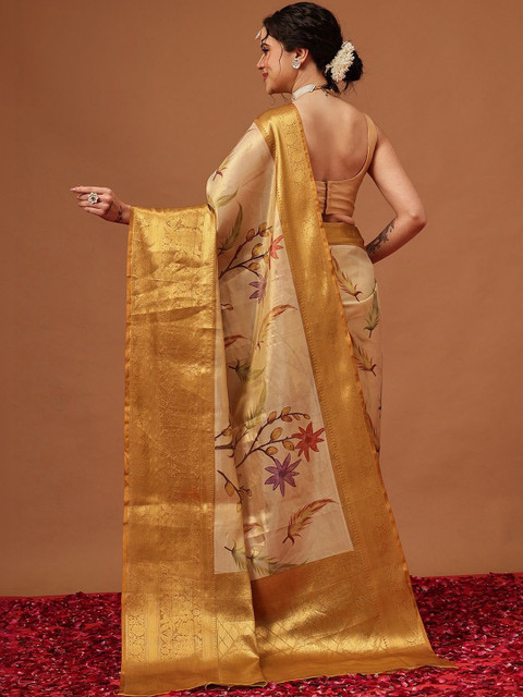 Silk Land Banarasi Soft Silk Zari Tissue With Digital Printed Saree - Image 2