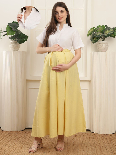 COLOR STUDIO Maternity Fit & Flare Maxi Dress