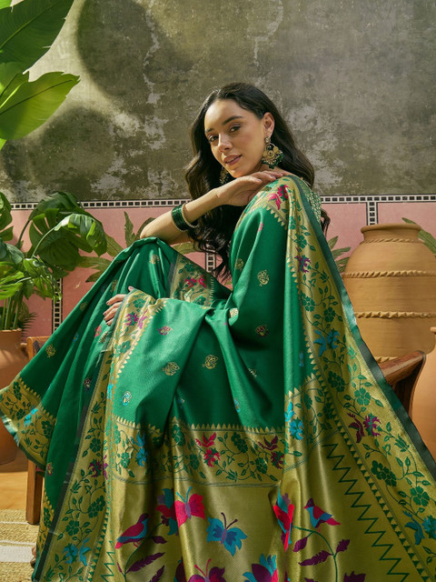 Sangria Woven Design Paithani Sarees