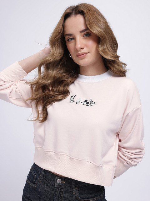 glitchez Disney Print Terry Boxy Sweatshirt