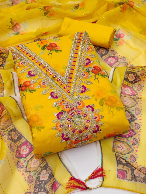 KALINI Embroidered Unstitched Dress Material