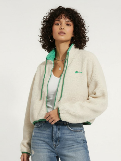 glitchez Brand Logo Detail Sherpa Jacket