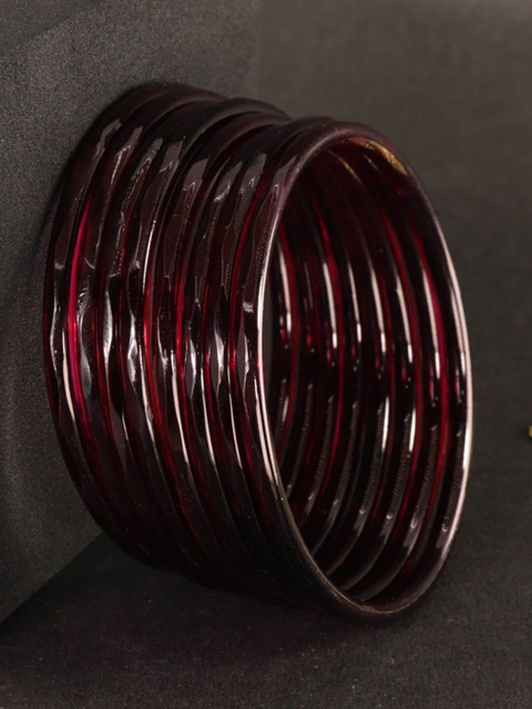 ZULKA Set Of 8 Glass Kada Bangles