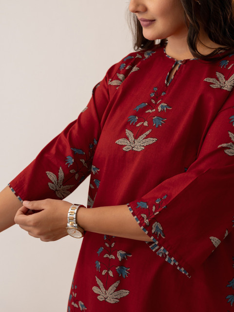 Glory Silk Women Floral Printed Indie Prints Kurta - Image 4