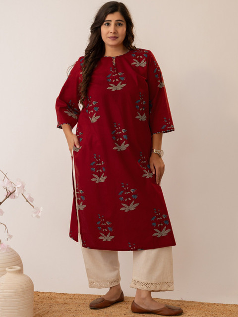 Glory Silk Women Floral Printed Indie Prints Kurta - Image 3